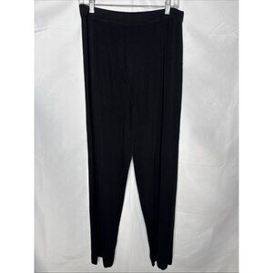 Exclusively Misook Women’s Pull On Pants Medium Black Stretchy Straight Leg